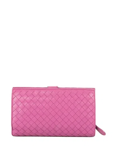 Pre-owned Bottega Veneta Intrecciato Wallet In Pink