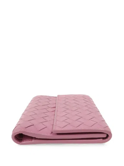 Pre-owned Bottega Veneta Intrecciato Wallet In Pink