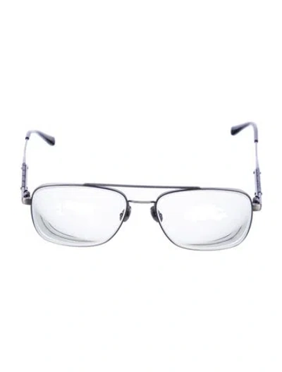 Pre-owned Bottega Veneta Intrecciato Weave Aviator Eyeglasses In Gray