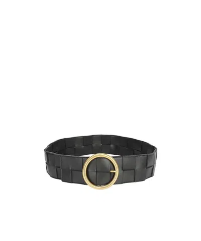 Bottega Veneta Intrecciato Weave Belt In Black
