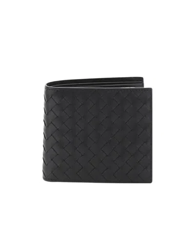 Bottega Veneta Intrecciato Weave Bifold Wallet In Black