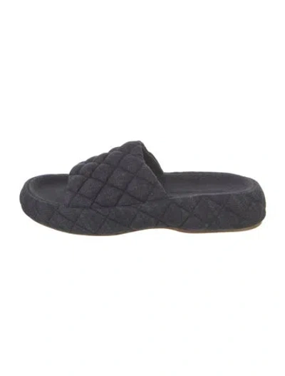 Pre-owned Bottega Veneta Intrecciato Weave Denim Espadrilles W/ Tags In Blue