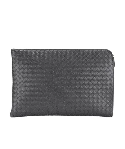 Bottega Veneta Intrecciato Weave Document Case In Black