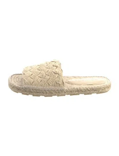 Pre-owned Bottega Veneta Intrecciato Weave Jute Espadrilles In Neutral