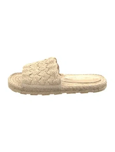 Pre-owned Bottega Veneta Intrecciato Weave Jute Espadrilles In Neutral