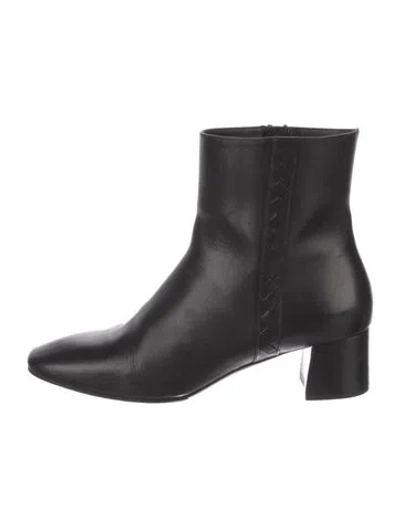 Pre-owned Bottega Veneta Intrecciato Weave Leather Boots In Black