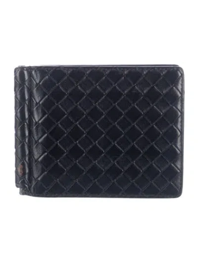 Pre-owned Bottega Veneta Intrecciato Weave Leather Card Holder In Brown