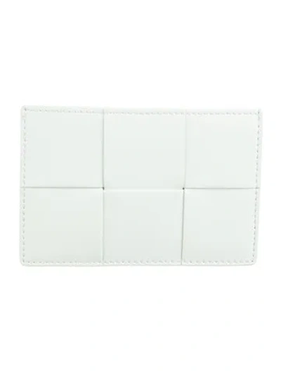 Pre-owned Bottega Veneta Intrecciato Weave Leather Card Holder W/ Tags In Blue