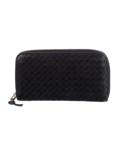 Pre-owned Bottega Veneta Intrecciato Weave Leather Continental Wallet In Multi