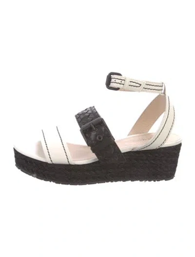 Pre-owned Bottega Veneta Intrecciato Weave Leather Espadrilles In Black