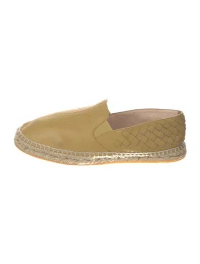 Pre-owned Bottega Veneta Intrecciato Weave Leather Espadrilles In Green