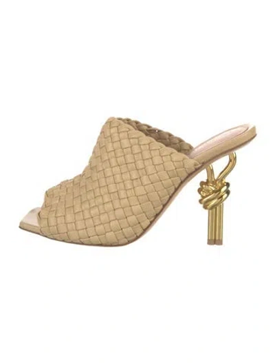 Pre-owned Bottega Veneta Intrecciato Weave Leather Espadrilles In Neutral