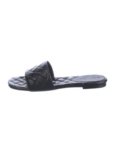 Pre-owned Bottega Veneta Intrecciato Weave Leather Flats In Black