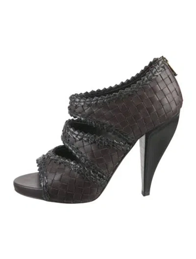 Pre-owned Bottega Veneta Intrecciato Weave Leather Gladiator Sandals In Purple