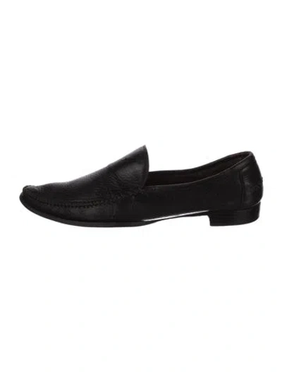 Pre-owned Bottega Veneta Intrecciato Weave Leather Loafers In Black