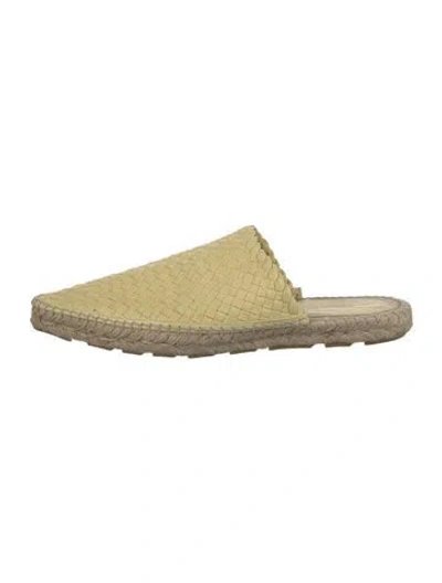 Pre-owned Bottega Veneta Intrecciato Weave Leather Mules In Neutral
