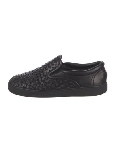 Pre-owned Bottega Veneta Intrecciato Weave Leather Oxfords In Black