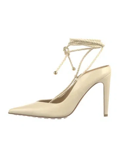 Pre-owned Bottega Veneta Intrecciato Weave Leather Pumps In Neutral