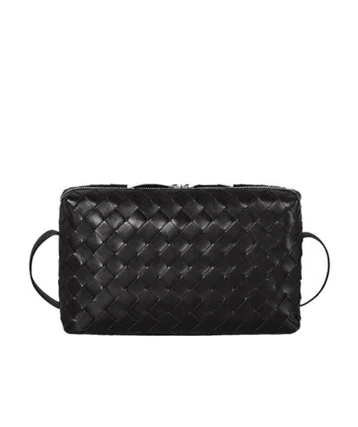 Bottega Veneta Intrecciato Weave Mini Bag In Black