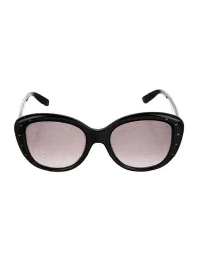 Pre-owned Bottega Veneta Intrecciato Weave Oversize Sunglasses In Black