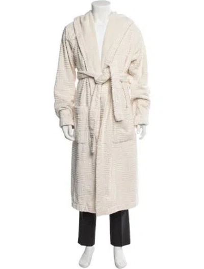 Pre-owned Bottega Veneta Intrecciato Weave Patterned Robe In Neutrals