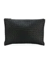 Bottega Veneta Intrecciato Weave Pouch In Black