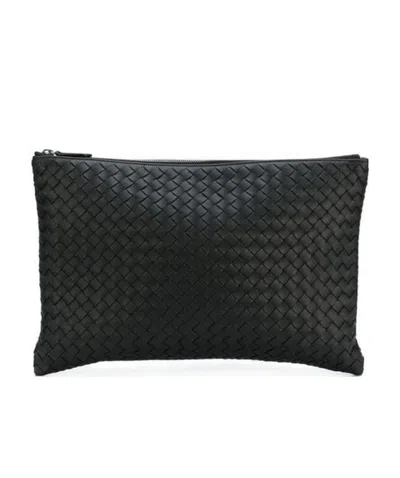 Bottega Veneta Intrecciato Weave Pouch In Brown