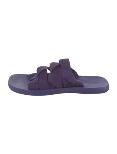 Pre-owned Bottega Veneta Intrecciato Weave Slides In Purple