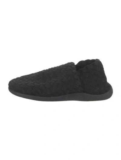 Pre-owned Bottega Veneta Intrecciato Weave Slingback Flats In Black
