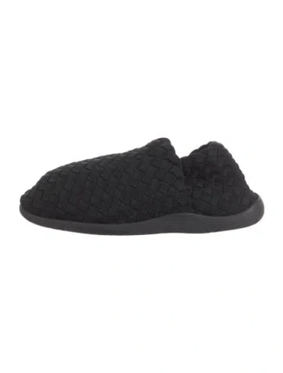 Pre-owned Bottega Veneta Intrecciato Weave Slingback Flats In Black