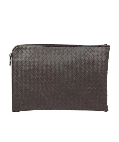 Bottega Veneta Intrecciato Weave Small Document Case In Black