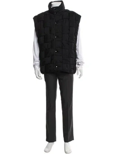 Pre-owned Bottega Veneta Intrecciato Weave Vest In Black
