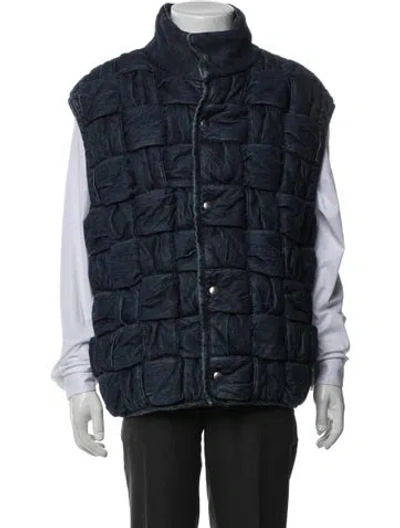 Pre-owned Bottega Veneta Intrecciato Weave Vest In Blue