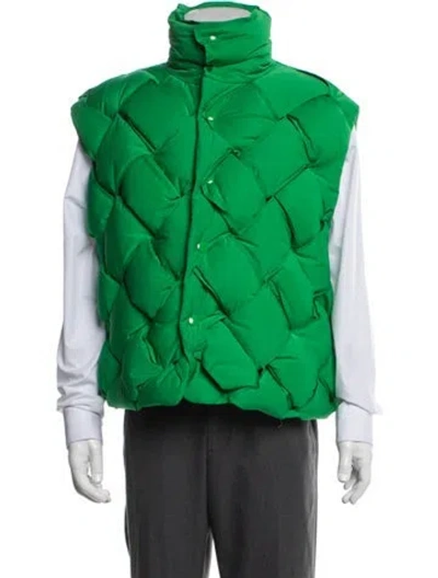 Pre-owned Bottega Veneta Intrecciato Weave Vest In Green