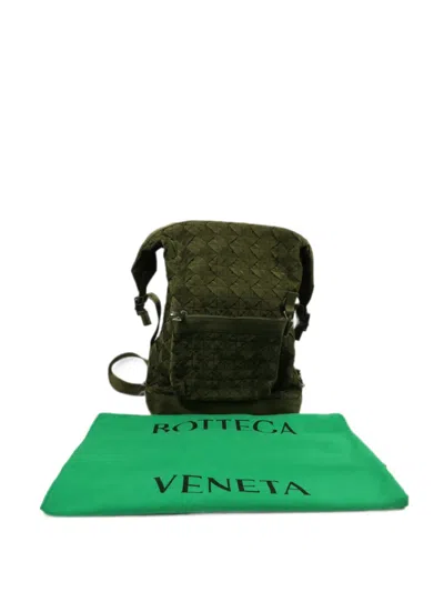 Pre-owned Bottega Veneta Intrecciato Webbing Backpack In Green