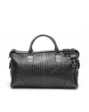 Bottega Veneta Intrecciato Weekend Bag In Black