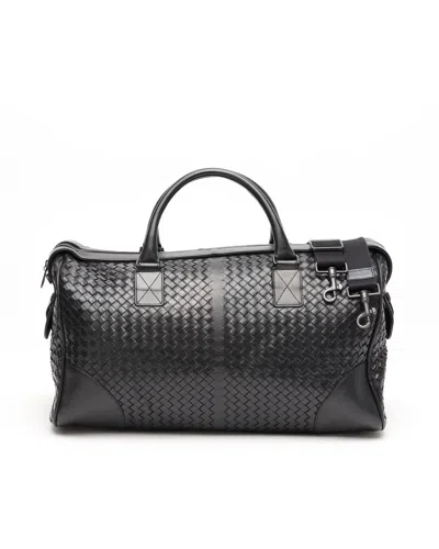 Bottega Veneta Intrecciato Weekend Bag In Black