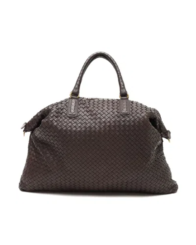 Bottega Veneta Intrecciato Wekend Bag In Brown