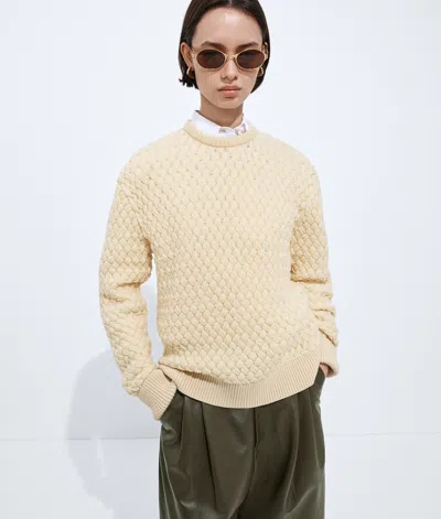 Bottega Veneta Intrecciato Wool Sweater In Nude