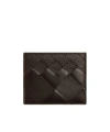 Bottega Veneta Intrecciato Woven Credit Card Holder In Brown