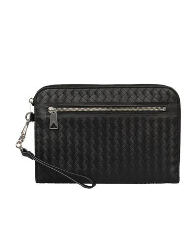 Bottega Veneta Intrecciato Woven Handbag In Black