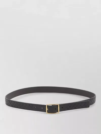 Bottega Veneta Intrecciato Woven Leather Belt Design In Black