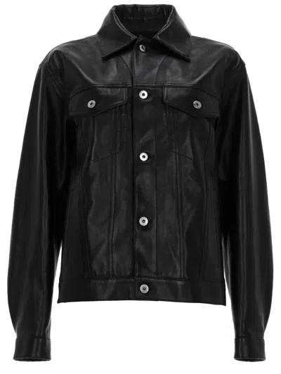 Bottega Veneta Intrecciato Woven Leather Jacket In Black