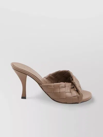 Bottega Veneta Intrecciato Woven Stiletto Sandal In Silver