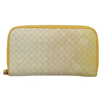 Pre-owned Bottega Veneta Intrecciato Yellow Leather Wallet  ()