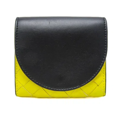 Pre-owned Bottega Veneta Intrecciato Yellow Leather Wallet  ()