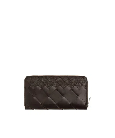Bottega Veneta Intrecciato Zip Around Wallet In Pink