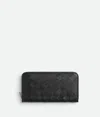 Bottega Veneta Intrecciato Zip Around Wallet In Black