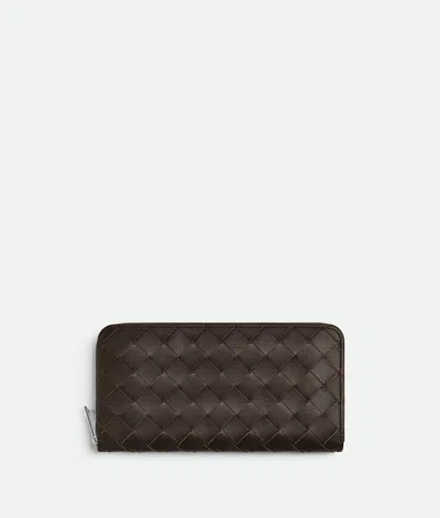 Bottega Veneta Intrecciato Zip Around Wallet In Fondant/matcha