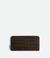 Bottega Veneta Intrecciato Zip Around Wallet In Noir